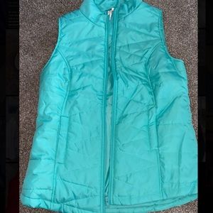 Mint colored zip up vest